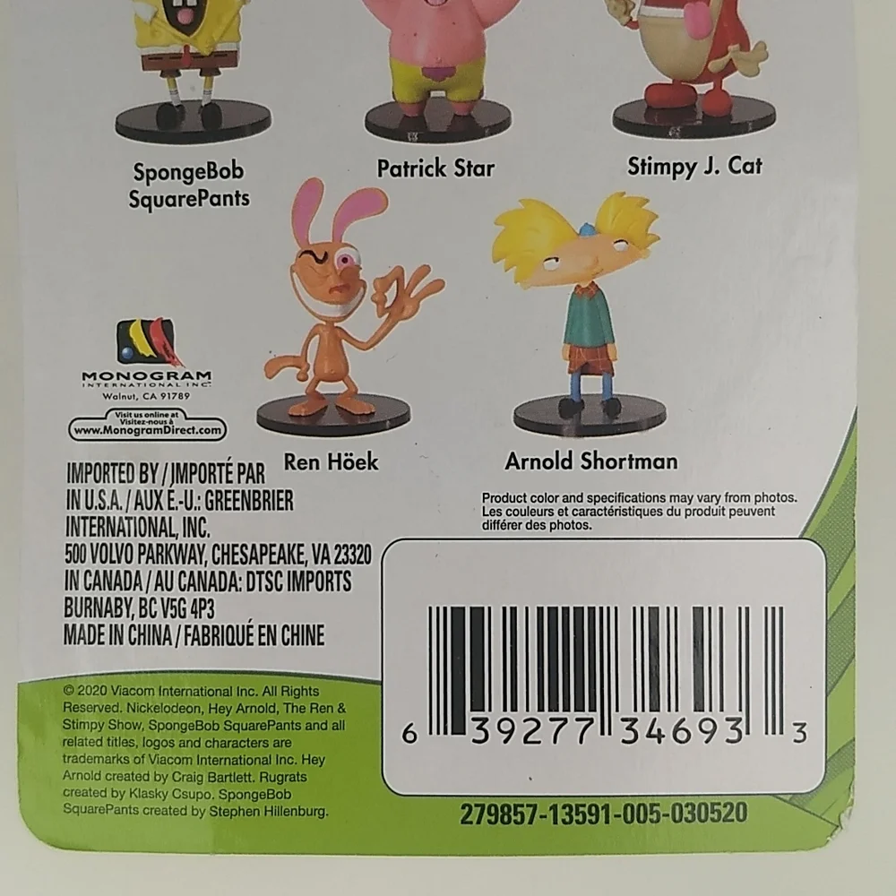 2/$12 Stimpy J Cat Nickelodeon Figurine On Factory Sealed Card
